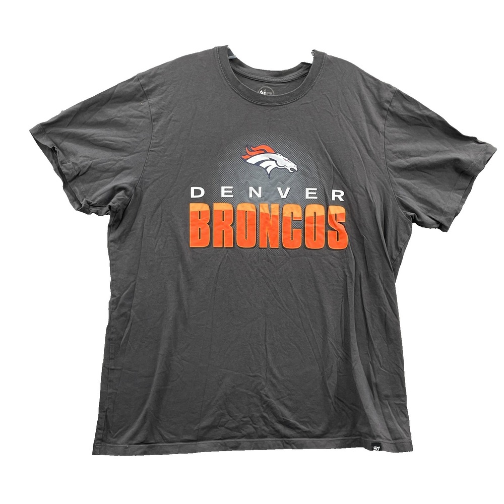 '47 Denver Broncos T-Shirt Men's 2XL Black Football Sportswear Streetwear 90s